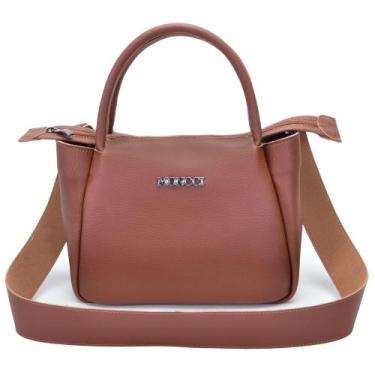 Imagem de Bolsa saco transversal feminina media cancun Moncci, Caramelo