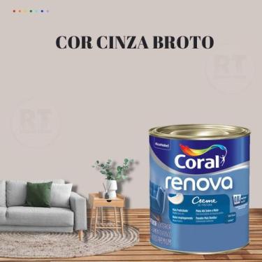 Imagem de Tinta Parede Cinza Renova Acrílica Fosca 800ml - Coral, CINZA BROTO