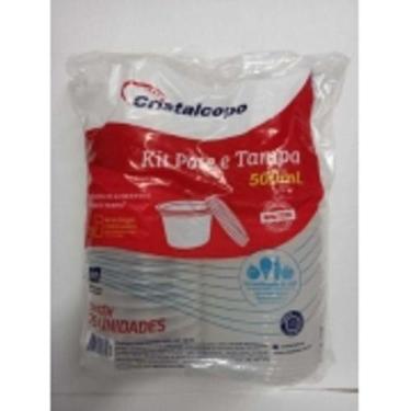Imagem de kit pote e tampa redondo 1500ml cristal copo c/ 25uni - Cristalcopo