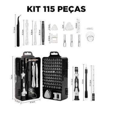 Imagem de Kit Ferramentas Profissional Multiuso Troca De Tela 115 Em 1 - Bellato