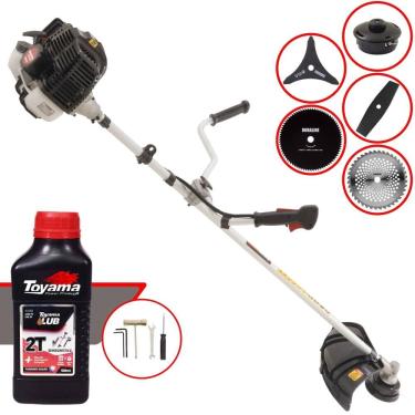 Imagem de Roçadeira Multifuncional Kawashima KW52LE À Gasolina 52cc 2,5HP 10.000rpm Completa 5 Em 1 Com Carretel + Kit 4 Lâminas de Corte + ÓLEO TOYAMA 2 Tempos