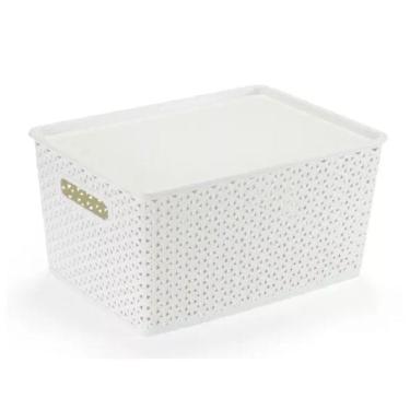 Imagem de Cesto Organizador Rattan tampa lisa  3 litros