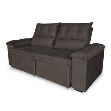 Imagem de Sofá Retrátil E Reclinável 2 Lugares Verona 1,50m- élpis Móveis Veludo Marrom
