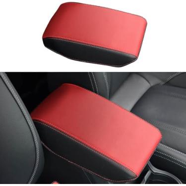 Imagem de BOLTRY Capa de caixa de apoio de braço para console central adequada para Subaru Forester 2019-2023 capa protetora de couro PU à prova d'água antiarranhões acessórios interiores couro vermelho