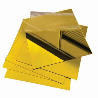 Imagem de Placa Chapa De Acrílico Espelhado Prata Dourado 20x30m 2mm - COMERCIAL
