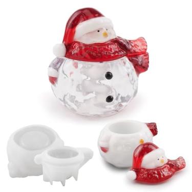 Imagem de Molde de silicone - pote de boneco de neve, moldes de fundição de resina de Natal, bugigangas e potes de vela faça você mesmo, recipiente de decoração, decoração de casa