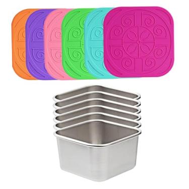 Imagem de Baoblaze 6 peças recipiente para molho de salada, copo para molho, suporte para ketchup, recipiente para condimentos à prova de vazamento, prato para, 180ml