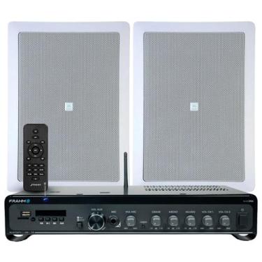 Imagem de Kit Som Ambiente Sala Home 2 Arandelas Jbl + Amplificador Bluetooth En