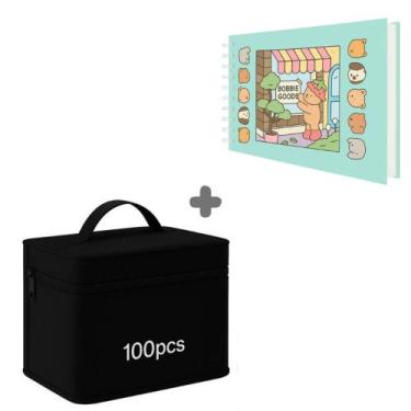 Imagem de 80/100/120 Cores Caneta Marcadora Kit Com Ponta Dupla - Lusen, Caderno