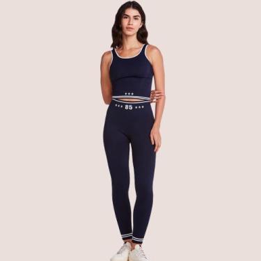 Imagem de Conjunto Calça Legging + Top Plié Sem Costura, Marinho, G
