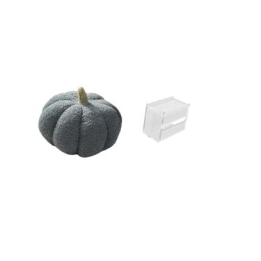 Imagem de Fenteer Almofada de Pelúcia de Abóbora de Halloween para Sofá E Caixa de Armazenamento de Papel Higiênico de Acrílico, Decoração Moderna para Cama, Quarto, Su