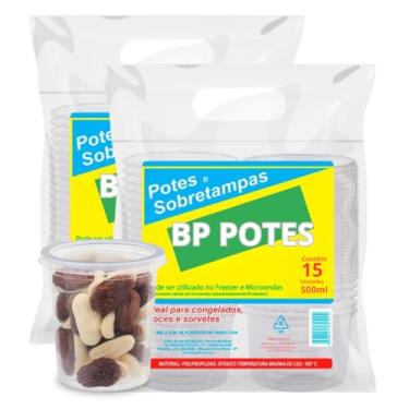 Imagem de Pote Descartavél 500ml BP Potes Redondo Cilindrico com Tampa Açai, Bolos Sorvetes, Bolacha (30 Unidades)