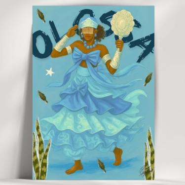 Imagem de Coleção de 62 quadros decorativos Giz - Umbanda e Candomblé - Decoração Orixá - Afro Brasileira - Escolha o seu Orixá! (Clássico, Olossa, 28x20cm)
