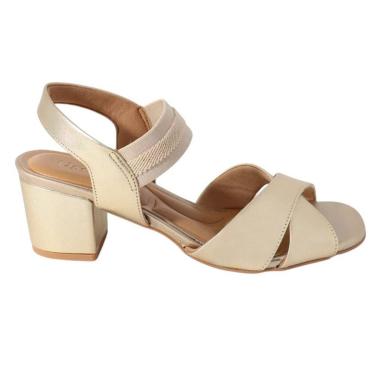 Imagem de Sandália Usaflex Salto Bloco Médio Feminina
