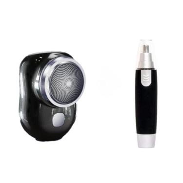 Imagem de Barbeador elétrico de bolso - à prova d'água e Anti-carga tipo C(Mini Barbeador+Aparador)