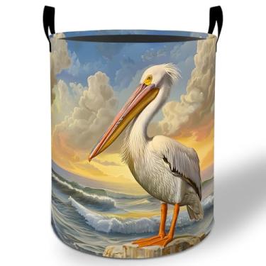 Imagem de Cesto de lavanderia Pelican 50 x 40 cm, balde de armazenamento de roupas Oxford dobrável à prova d'água para quarto, banheiro, quarto, berçário, organizador de brinquedos, presentes para crianças