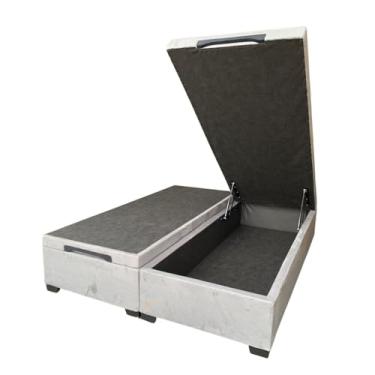 Imagem de Cama Box Baú Queen Bipartido Suede Luxo - Suíte Imperial - Acabamento Reforçado, Amplo Espaço (198x158x44cm, Suede Cinza)