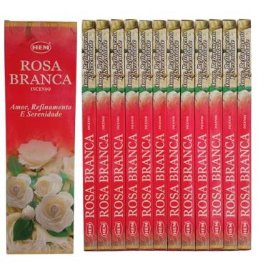 Imagem de Incenso Indiano Hem Rosa Branca Cx.12un.8v.