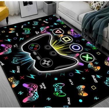 Imagem de Tapetes de jogos para quarto de meninos, decoração de quarto de meninos, tapete de quarto de jogos para adolescentes, tapete de jogos para decoração de sala de jogos, acessórios de decoração de 90 x