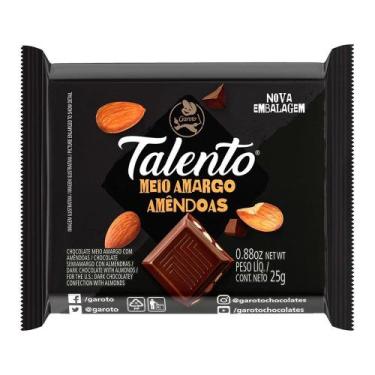 Imagem de Chocolate Talento Meio Amargo 25g - 15 unidades - Garoto - Nestlé