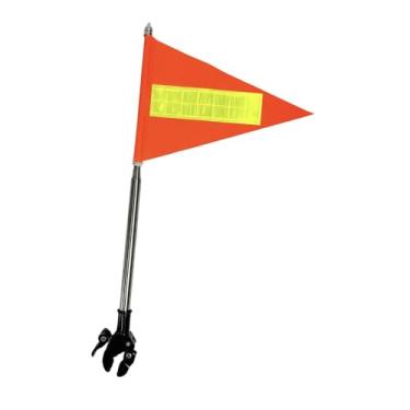 Imagem de IEUDNS Bandeira de Segurança para Bicicleta com Mastro de Alta Visibilidade para Entusiastas de Atividades Ao Ar Livre E Idosos