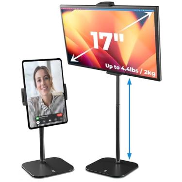 Imagem de COOPER TabStand, suporte ajustável para iPad e tablets de até 43.2 cm, suporte para monitor portátil de até 2 kg, suporte para tablet com ajuste de altura ergonômico de 50 polegadas e rotação de 360°