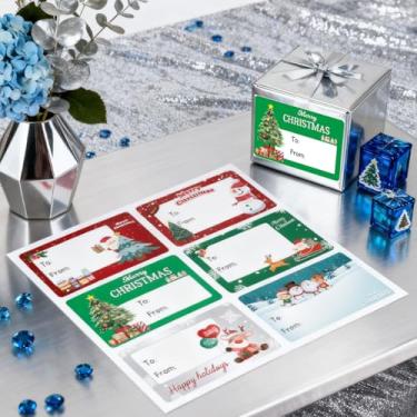 Imagem de 20 etiquetas de presente de Natal, etiquetas e adesivos de Natal, etiquetas de embrulho de presente para decoração de presente, caixas de presente, livros