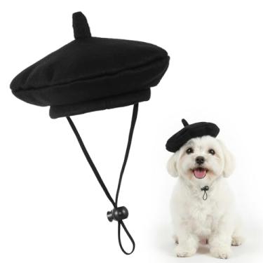 Imagem de Boina para cães, chapéus para cães, chapéu de cachorro de artista engraçado, chapéu fedora de artista de cogumelo francês, chapéu Fedora para animais de estimação, acessório de cabelo de Natal