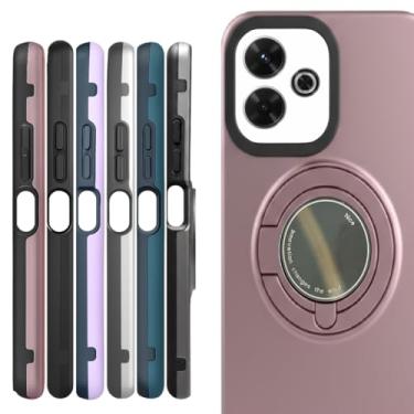 Imagem de Capa Xiaomi Redmi 13 4G Capinha Proteção Anti-Choque Suporte Integrado Placa Magnética (Rosa)