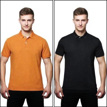 Imagem de Kit 2 Camisas Polo Masculina Piquet 100% poliéster - Genéricos, Laranj