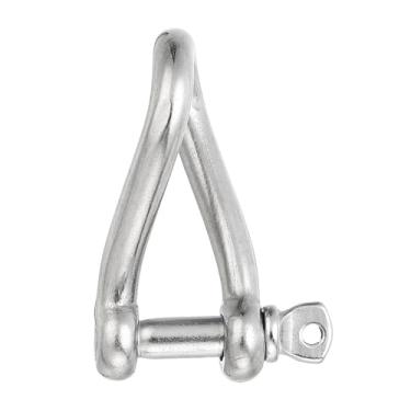 Imagem de Manilha torcida de aço inoxidável 316 5/81.3 cm 4 mm, 89.8 kg de pino de parafuso de carga para cabos de aço de tração, acessórios de manuseio marítimo