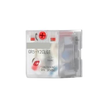 Imagem de GR5-Y2CLGT Electromagnetic Relay Serialized With Working Status LED Indicator Optional Non-Polarized Input For DC Coil 1Pcs(GR5-Y2CLGT 24VAC)