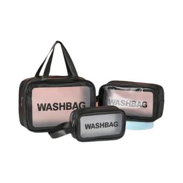 Imagem de Bolsa De Maquiagem E Produtos De Higiene Pessoal Em PU Transparente De