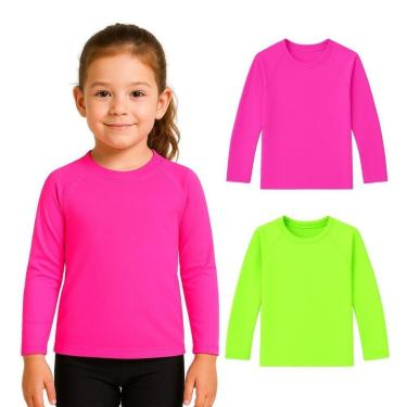 Imagem de Kit 2 Camisetas Manga Longa Infantil Menina Proteção Solar Praia-Feminino