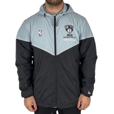 Imagem de Jaqueta New Era Corta Vento Brooklyn Nets Club House Preto/Cinza-Masculino