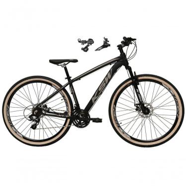 Imagem de Bicicleta Aro 29 Ksw Xlt Alumínio 24v Câmbios Shimano Garfo Suspensão Pneu Faixa Bege Preto-prata 15