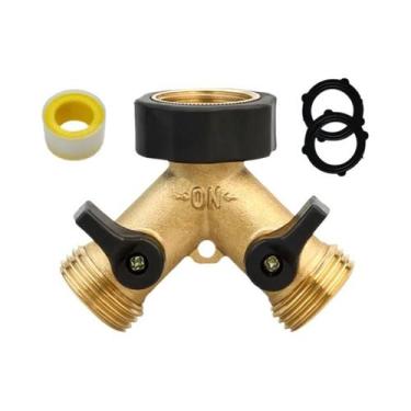 Imagem de Divisor De Mangueira De Jardim Em Latão De Alta Resistência Com 4 Saíd