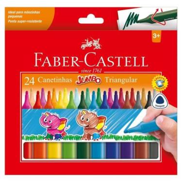 Imagem de Canetinha Hidrográfica c/ 24 Cores Jumbo Faber Castell