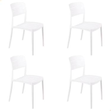 Imagem de Kit 4 Cadeira Tramontina Amélia Em Polipropileno Cor Branco 92098010