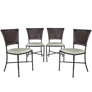 Imagem de Sala De Jantar Cadeiras Gramado Tabaco Em Fibra Sintética