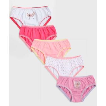 Imagem de Kit 5 Calcinhas Infantil Stitch Tam 2 a 12 Rosa-67109 - DISNEY, Rosa, 