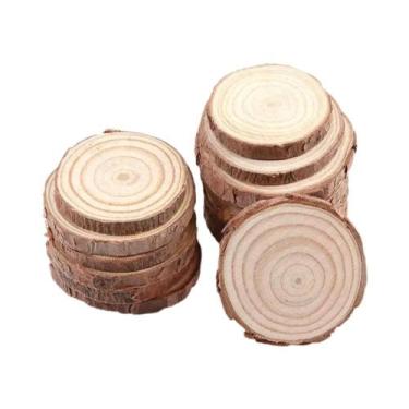 Imagem de Fatias De Madeira De Pinheiro Natural 3-16CM, Discos Redondos De Casca