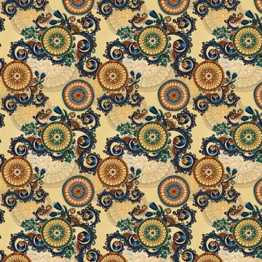 Imagem de Papel Parede Arabesco Flores Coloridas Adesivo Sala Quarto