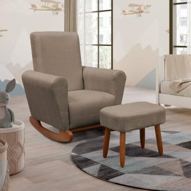 Imagem de Poltrona Amamentação Balanço Livía com Puff