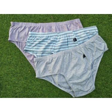 Imagem de Cueca Plus Size Exg Masculino Kit 3 Cueca Slip Tradicional 100% Algodã