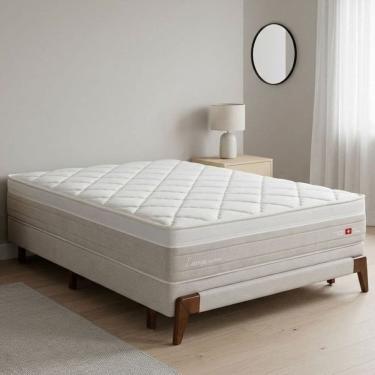 Imagem de Colchão Casal Molas Ensacadas Pillow Top Herval Essenza 138x188x29 Yescasa Bege