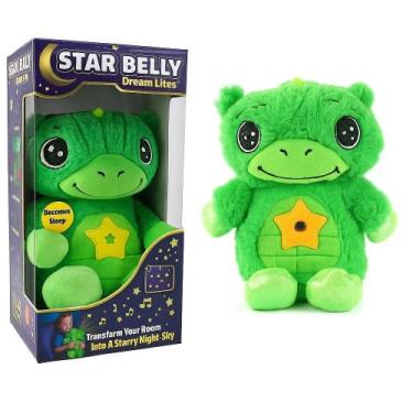 Imagem de Urso de pelucia projetor estrelas abajur musical verde - Star Belly Dr