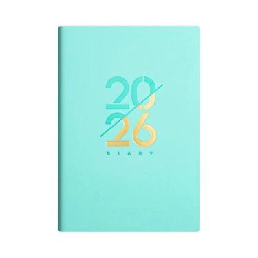 Imagem de Agenda Em Couro PU A5 Espanhol-Inglês 2026, Organizador Semanal E Mens