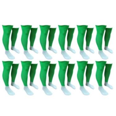 Imagem de Meião De Futebol Delfia Popular Adulto Kit Com 12 Pares, Verde limão