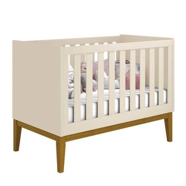 Imagem de Berço Mini Cama Noah Square Pés em Madeira - Areia